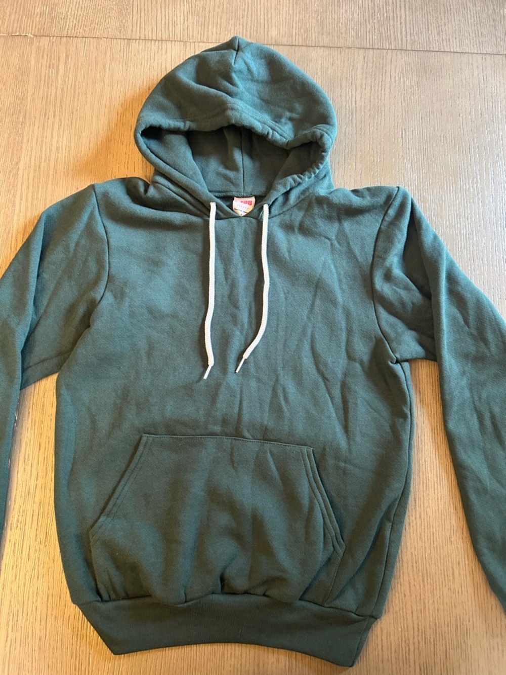 American Apparel Hoodie USA Made Green Sz S Minimalist Y2K Style Excellent Cond